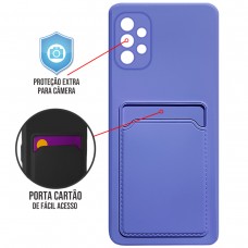 Capa para Samsung Galaxy A72 - Emborrachada Case Card Lilás